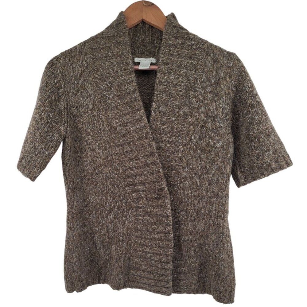 Tweeds Shawl Collar Cardigan Sweater Alpaca/Wool Blend Brown Small